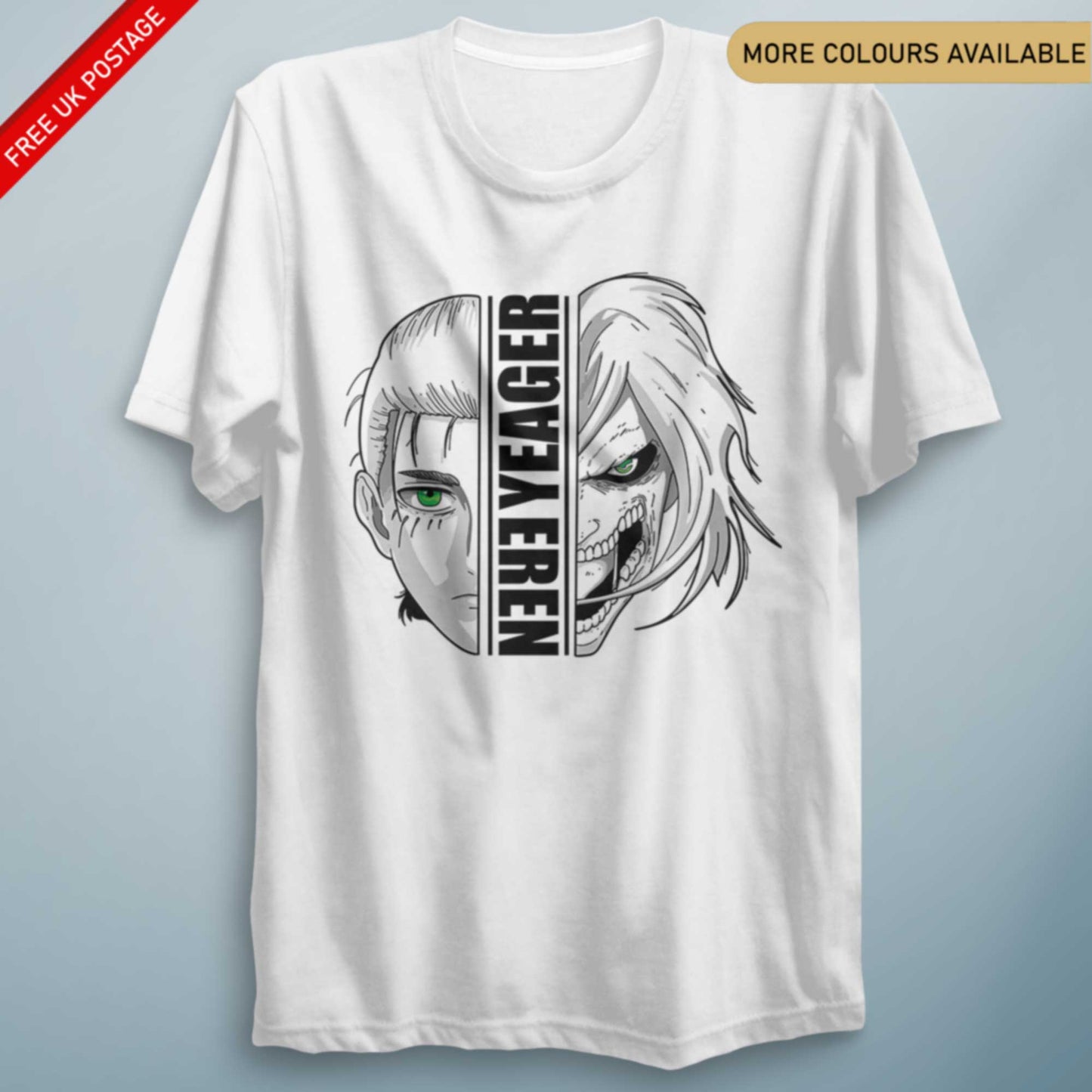 Eren Y Attack Titan Split – Unisex Anime-Inspired Graphic Tee