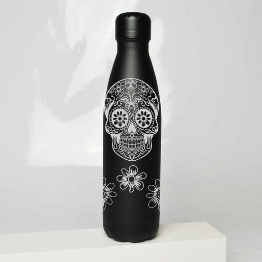 Sugar Skull Stainless Steel Thermos Bottle – 500ml BPA-Free Insulated Flask