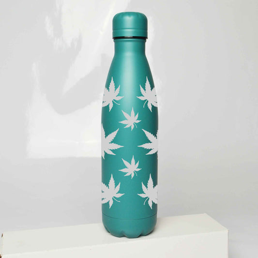Cannabis Leaf Stainless Steel Thermos Bottle – 500ml BPA-Free Insulated Flask