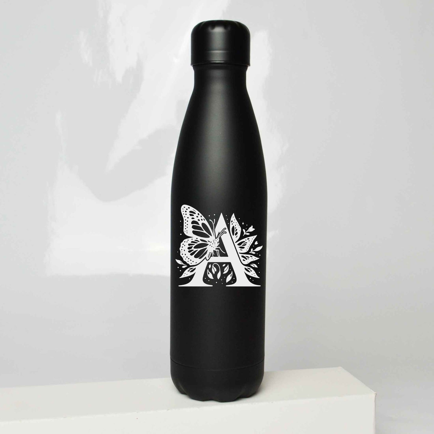 Personalised Butterfly Initials Engraved Thermos Bottle 500ml