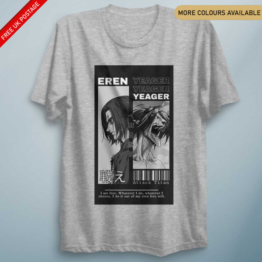 Eren Y Titan Attack – Unisex Anime-Inspired Graphic Tee