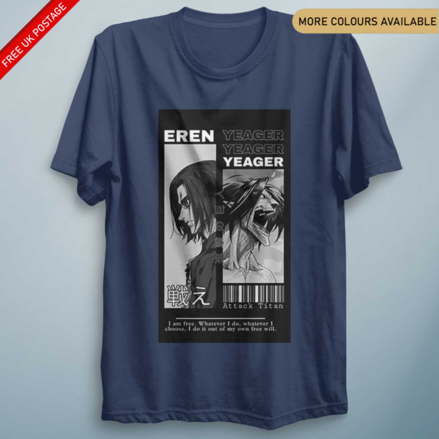 Eren Y Titan Attack – Unisex Anime-Inspired Graphic Tee