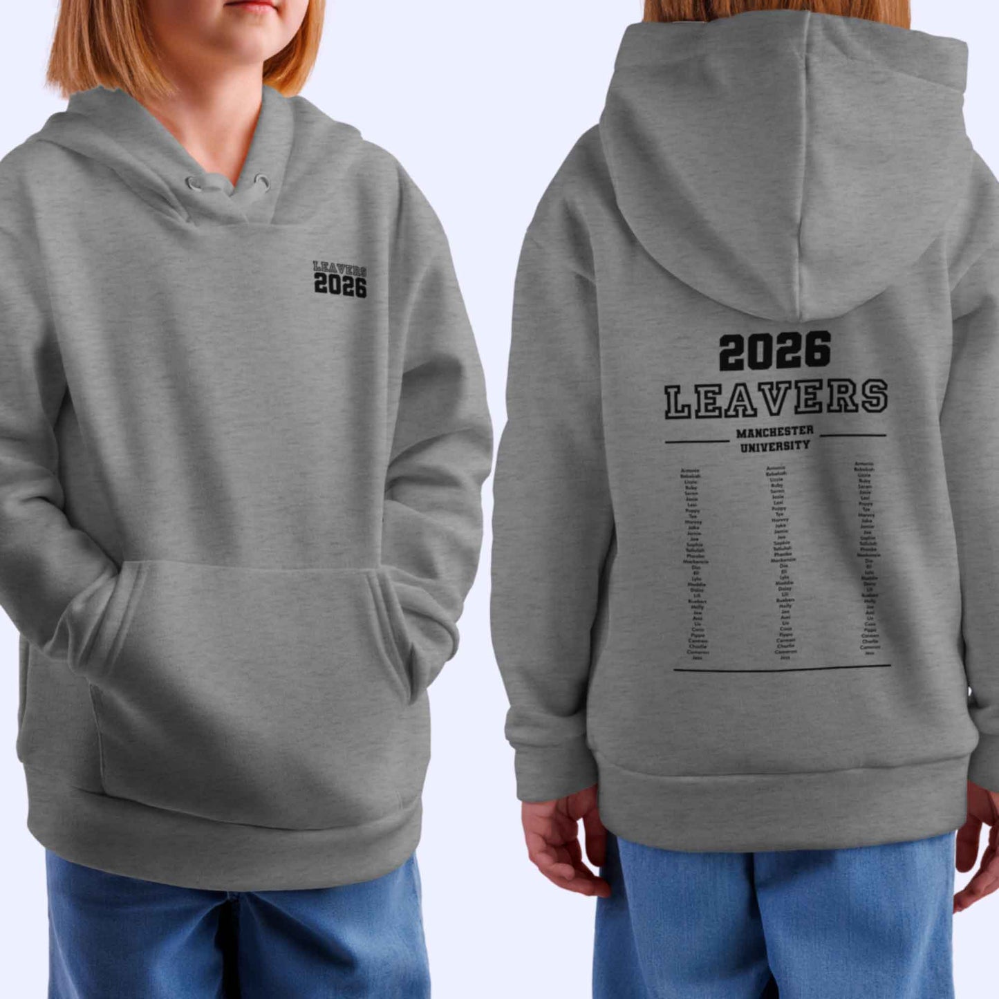 Personalised LEAVERS Hoodie 2026 Kids Primary School Student Names