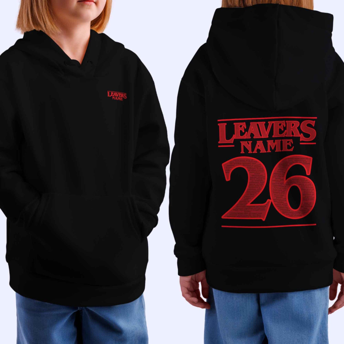 Kids Personalised Neon Stranger LEAVERS Hoodie 2026