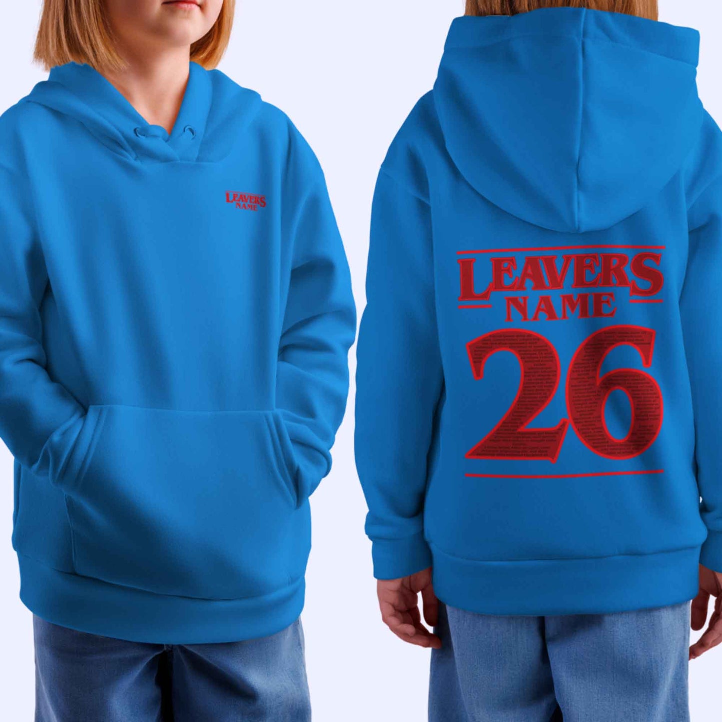 Kids Personalised Neon Stranger LEAVERS Hoodie 2026