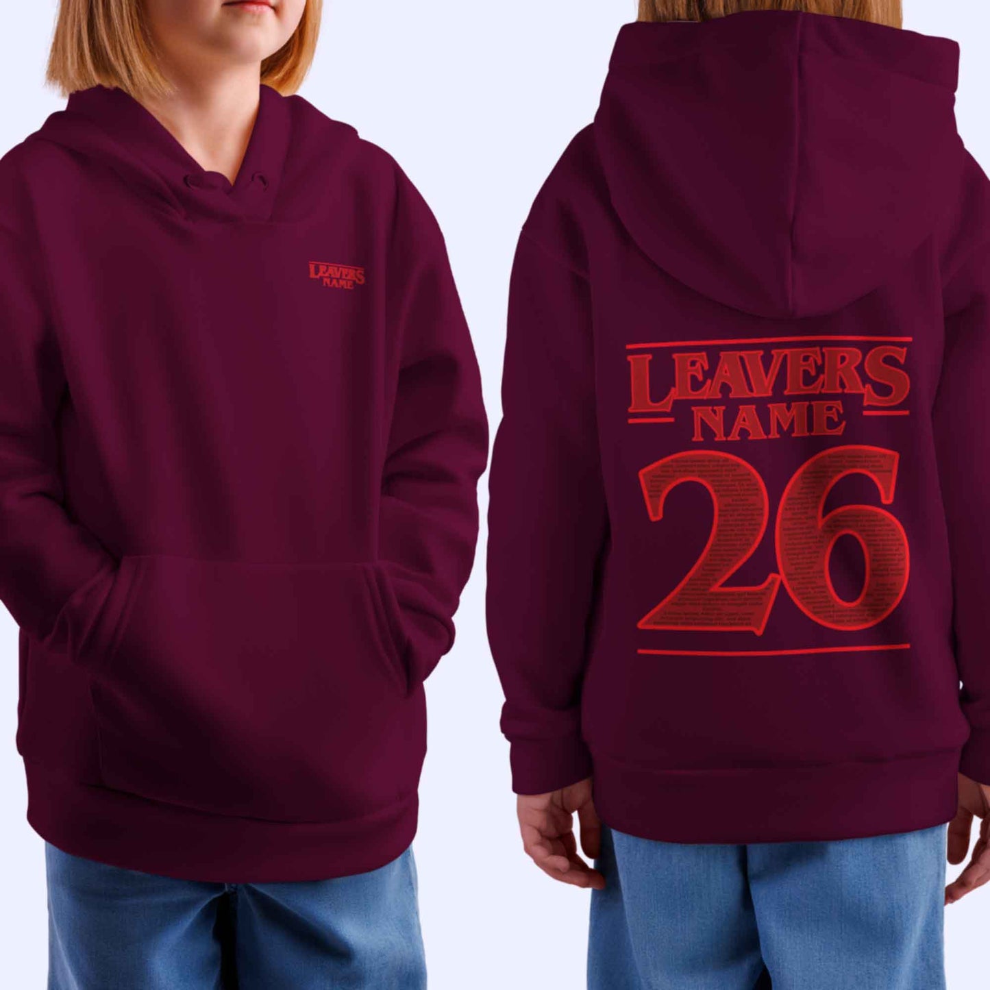 Kids Personalised Neon Stranger LEAVERS Hoodie 2026
