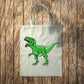 Green Dinosaur Tote Bag 10L Bag