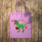 Green Dinosaur Hearts Tote Bag 10L Bag