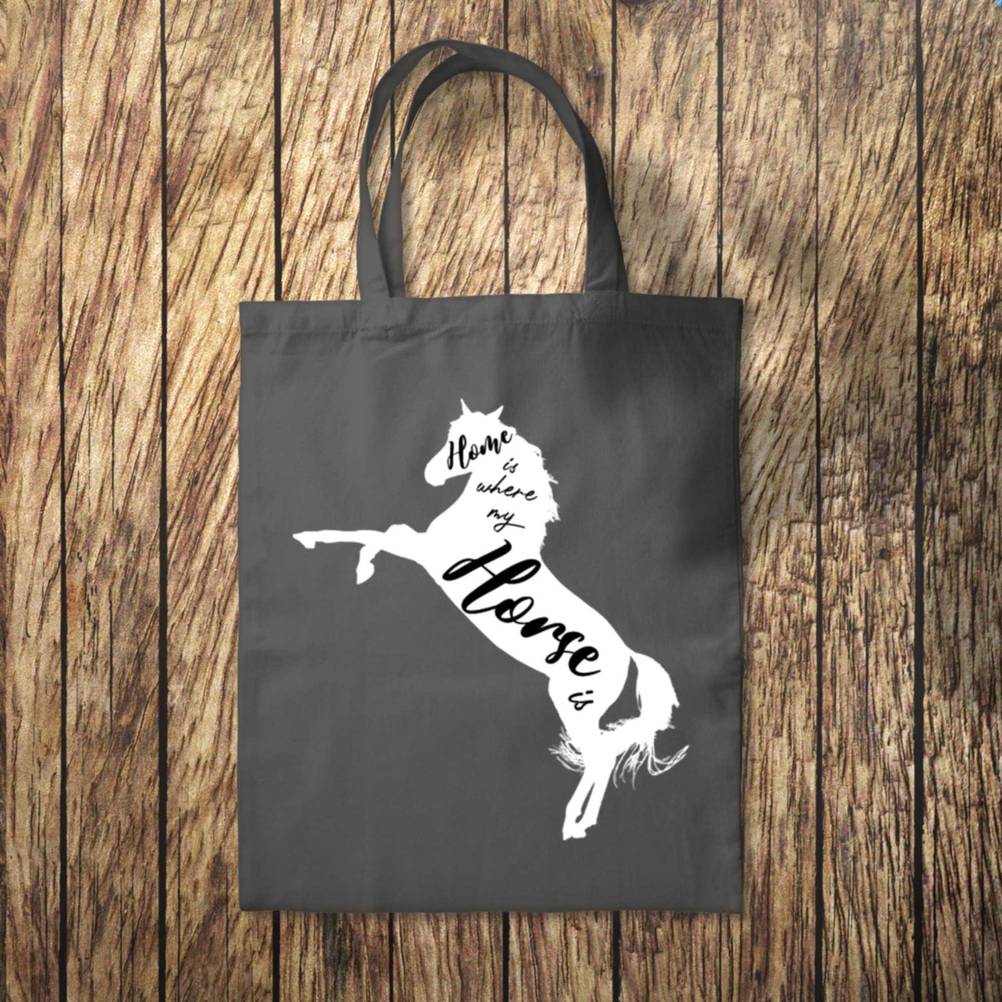 Typography Home Is Where My Horse Is Tote Bag 10L Bag