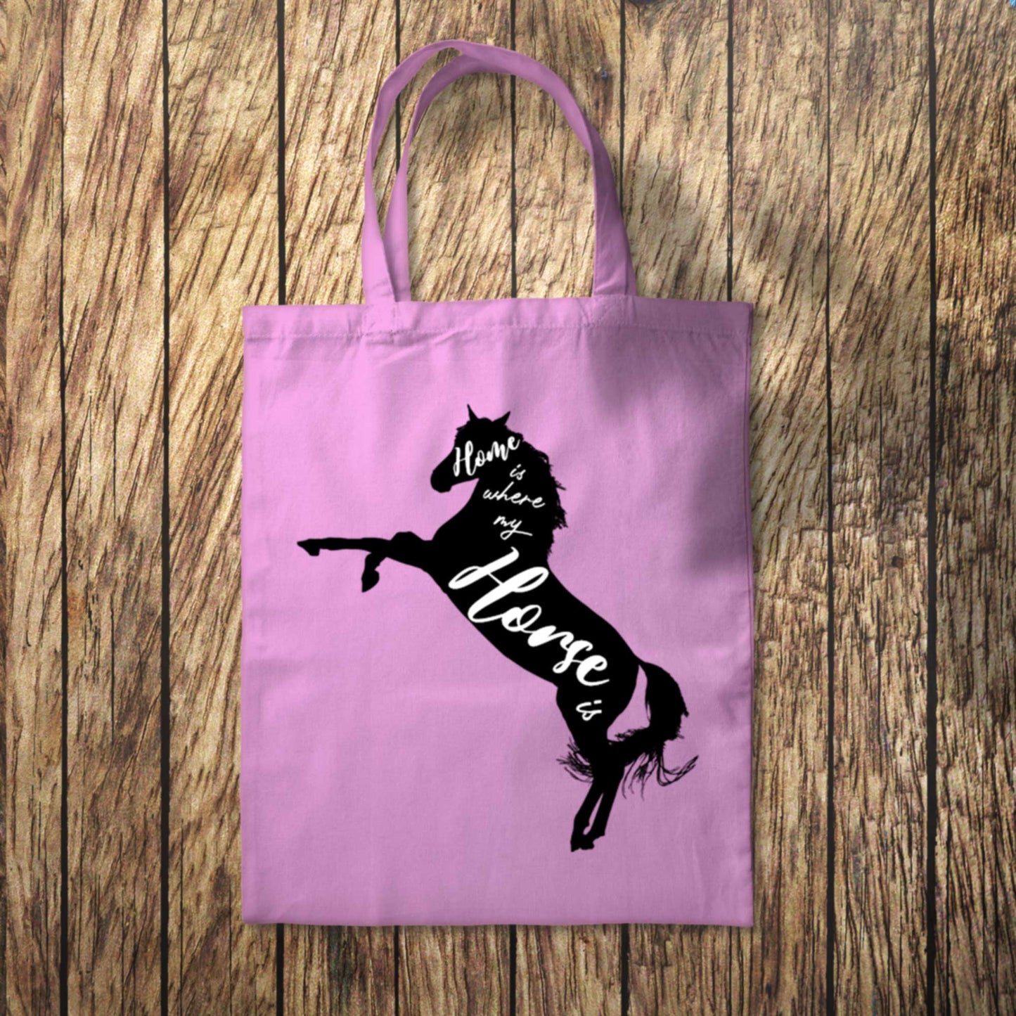 Typography Home Is Where My Horse Is Tote Bag 10L Bag