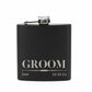 Personalised Wedding 6oz Black Hip Flask Name & Date And Role