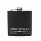 Personalised Wedding 6oz Black Hip Flask Name & Date And Role