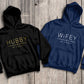 Personalised Hubby Wifey Hoodie Est